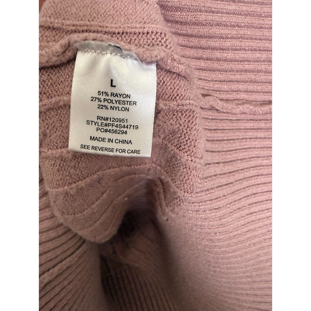 Pink Rose Women’s Button Front Cardigan Size L Rose Pink Knit Sweater - Picture 4 of 6